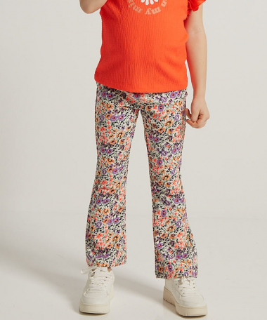 flared fit broek bloemendessin