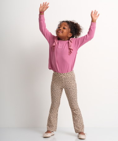 flared fit broek stippenprint