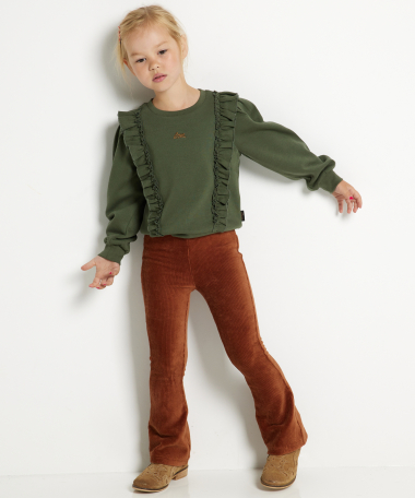 rib velvet flared broek