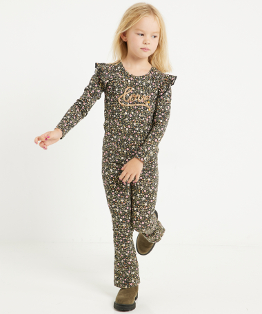 flared broek all-over print