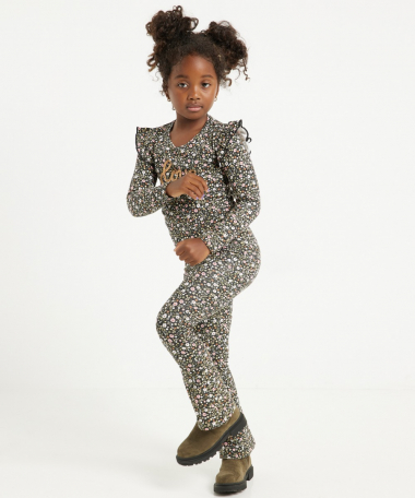 flared broek all-over print