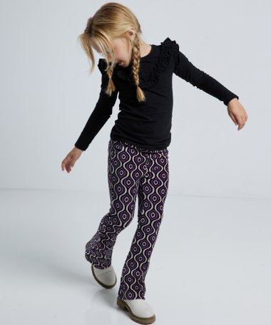 ribvelvet flared broek all-over print