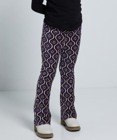 ribvelvet flared broek all-over print