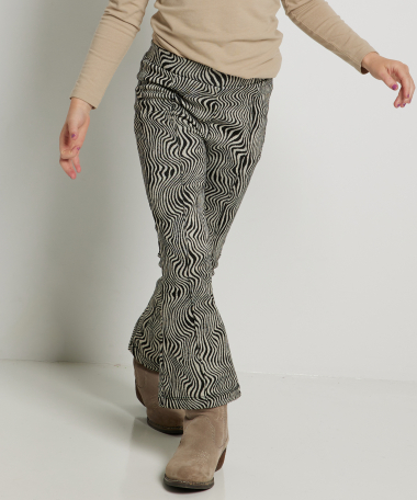 flared broek jacquard