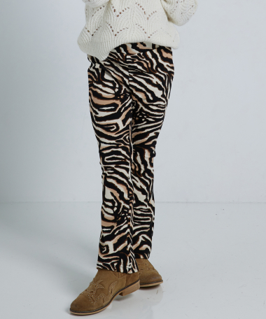 flared broek tijgerprint