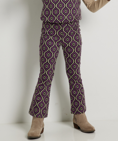 jacquard flared broek retro