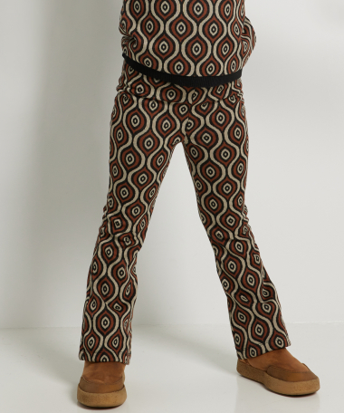 jacquard flared broek retro