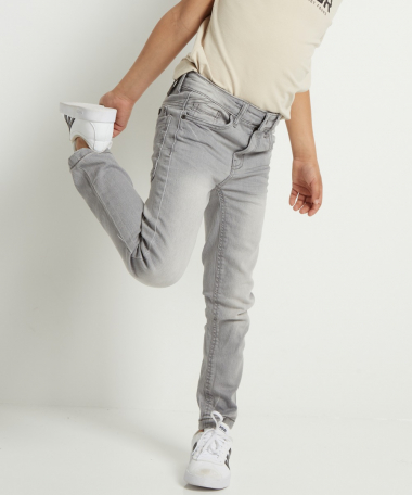Skinny fit stretch jeans (grijs)