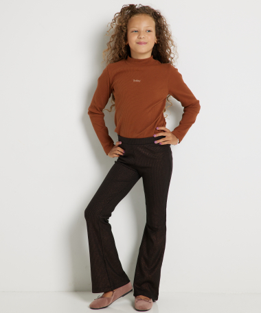 flared broek rib glitter