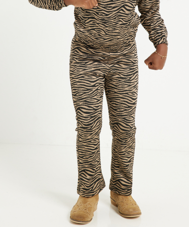 flared broek jacquard zebra