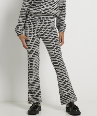 flared broek jacquard pied-de-poule