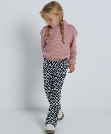 flared broek jacquard bloem