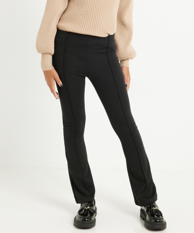 flared broek uni zwart