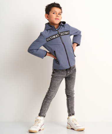 parka jas met teksttape