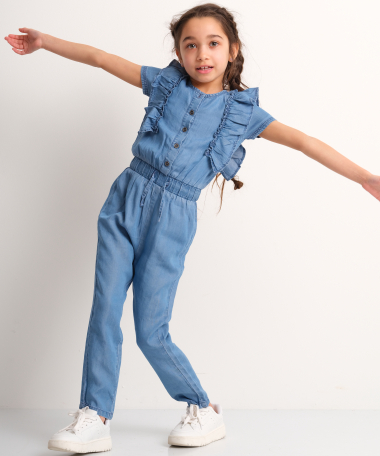 wide jumpsuit denimlook