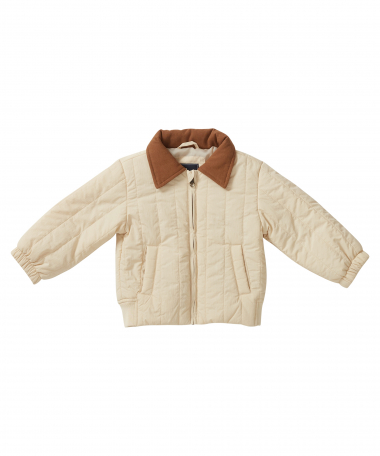 gewatteerde jas met kraag