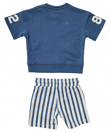 set met korte mouwen en gestreepte shorts
