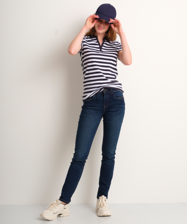 v-hals polo streep