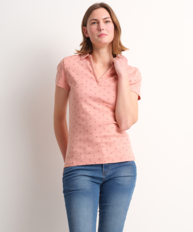 v-hals polo palmboomprint