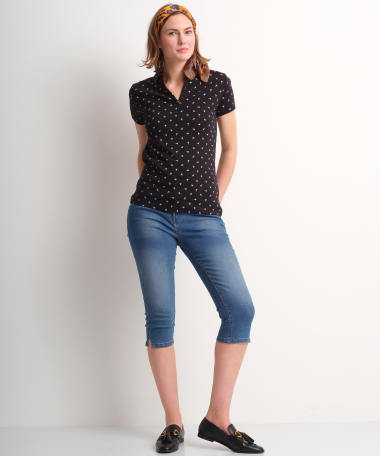 v-hals polo palmboomprint