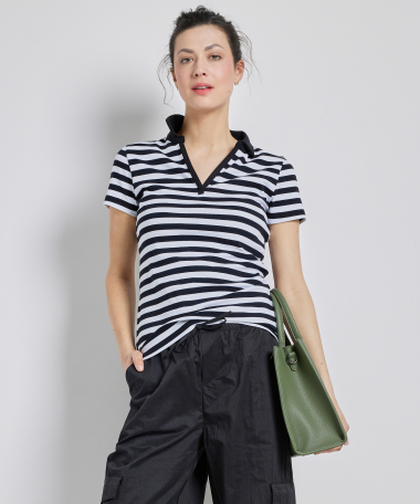 basic gestreepte polo
