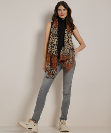 basic mouwloos t-shirt met col