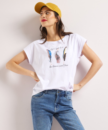 wijd t-shirt frontprint