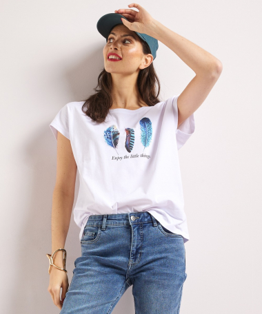 wijd t-shirt frontprint