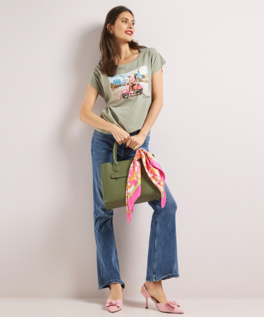 wijd t-shirt frontprint