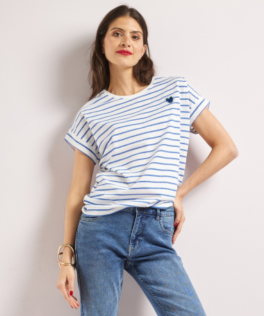 wijd t-shirt glitterstreep