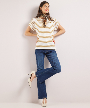 wijd t-shirt glitterstreep