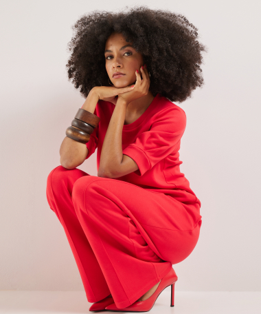 ronde hals t-shirt pofmouw