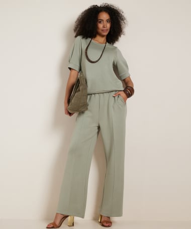 ronde hals t-shirt pofmouw