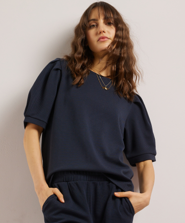 plooimouw t-shirt structuur