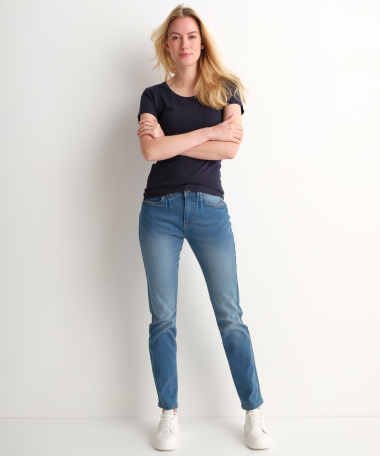 basic t-shirt jersey donkerblauw
