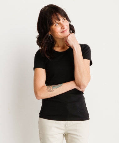 basic t-shirt katoen zwart
