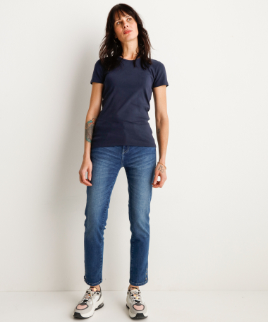 basic t-shirt katoen donkerblauw