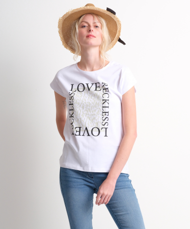 t-shirt met vierkante opdruk