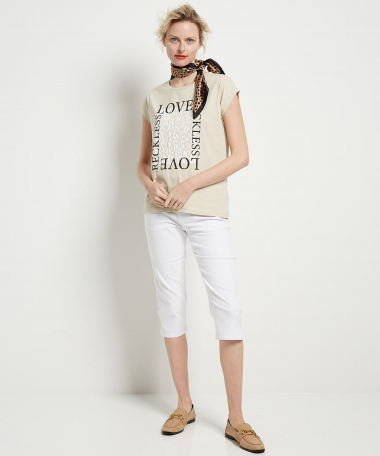 t-shirt met vierkante opdruk