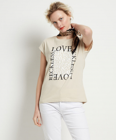 t-shirt met vierkante opdruk