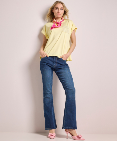 t-shirt met glitter borstzak