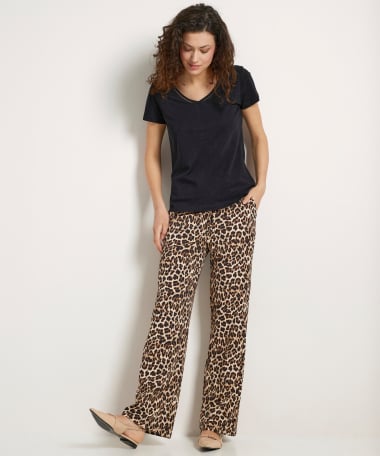 broderie t-shirt met v-hals