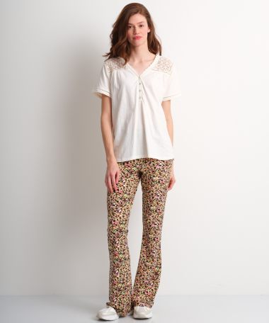 jersey t-shirt bloemenkant