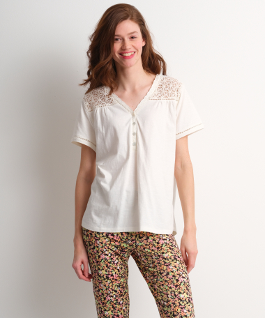 jersey t-shirt bloemenkant