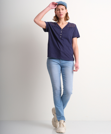 jersey t-shirt bloemenkant