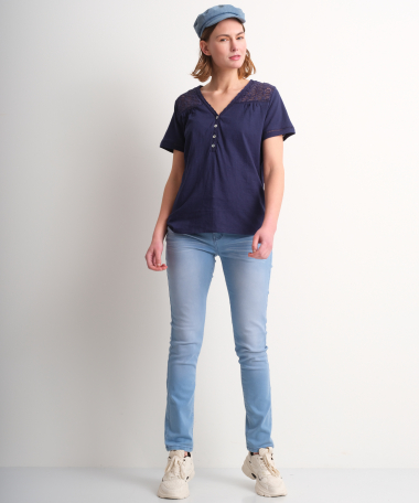 jersey t-shirt bloemenkant