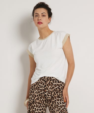 t-shirt met trendy boord