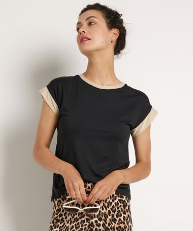 t-shirt met trendy boord