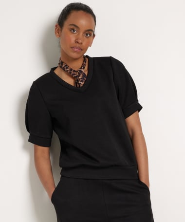 uni scuba t-shirt met pofmouw