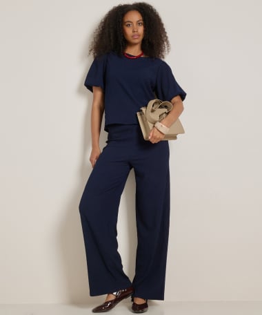 uni t-shirt met pofmouwen